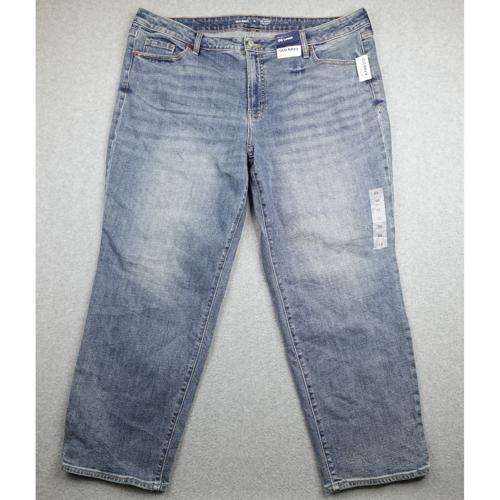 Old Navy OG Loose Jeans Womens 22 Light Wash Denim High Rise Straight Leg NWT